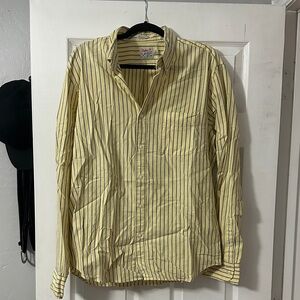 J. Crew Yellow and Black Striped Casual Shirt